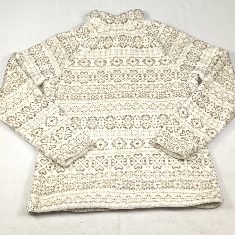 Eddie Bauer Aztec Pattern Soft Fleece Quarter Zip Pullover Women's Medium‎